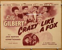 a246 CRAZY LIKE A FOX title lobby card '44 Billy Gilbert, Jack Norton