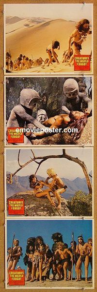 b292 CREATURES THE WORLD FORGOT 4 movie lobby cards '71 Julie Ege