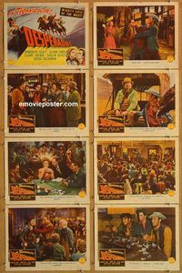 a987 DESPERADOES 8 movie lobby cards '43 Randolph Scott, Glenn Ford
