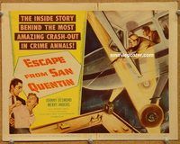 a259 ESCAPE FROM SAN QUENTIN title lobby card '57 Merry Anders