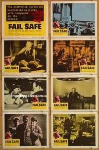 b004 FAIL SAFE 8 movie lobby cards '64 Walter Matthau, Henry Fonda
