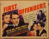 a263 FIRST OFFENDERS title lobby card '39 Walter Abel, Johnny Downs