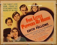 a264 FIVE LITTLE PEPPERS AT HOME title lobby card '40 Edith Fellows