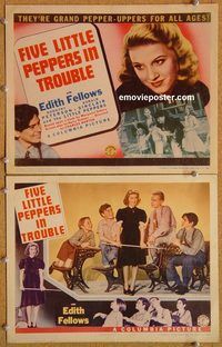 b399 FIVE LITTLE PEPPERS IN TROUBLE 2 movie lobby cards '40 Fellows