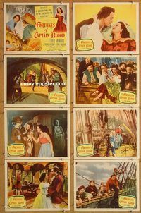 b010 FORTUNES OF CAPTAIN BLOOD 8 movie lobby cards '50 Hayward, Medina