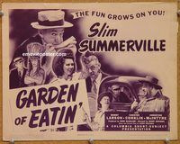 a270 GARDEN OF EATIN' title lobby card '43 Slim Summerville, McIntyre