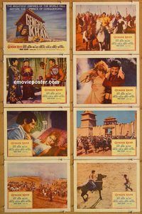 b019 GENGHIS KHAN 8 movie lobby cards '65 Omar Sharif, Boyd