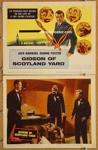 b403 GIDEON OF SCOTLAND YARD 2 movie lobby cards '58 John Ford, Hawkins