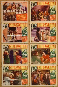 b023 GIRLS OF THE ROAD 8 movie lobby cards '40 Ann Dvorak, Helen Mack