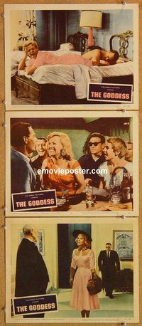 b334 GODDESS 3 movie lobby cards '58 Kim Stanley, Lloyd Bridges