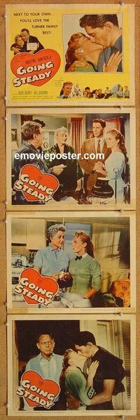 b297 GOING STEADY 4 movie lobby cards '58 romance, teens in love!