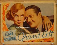 a473 GRAND EXIT movie lobby card '35 Ann Sothern, Edmund Lowe