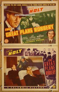 b404 GREAT PLANE ROBBERY 2 movie lobby cards '40 Jack Holt