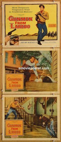 b335 GUNMEN FROM LAREDO 3 movie lobby cards '59 Robert Knapp, western!