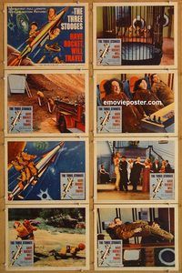 b037 HAVE ROCKET WILL TRAVEL 8 movie lobby cards '59 The Three Stooges!