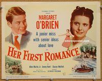 a282 HER FIRST ROMANCE title lobby card '51 Margaret O'Brien, Hunt