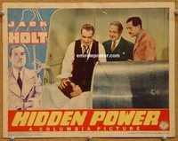 a482 HIDDEN POWER movie lobby card '39 Jack Holt, boy in iron lung!
