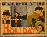 a486 HOLIDAY movie lobby card '38 Katharine Hepburn, Cary Grant