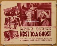 a488 HOST TO A GHOST movie lobby card '41 Andy Clyde, horror!