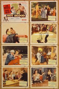 b043 HOT BLOOD 8 movie lobby cards '56 Jane Russell, Cornel Wilde