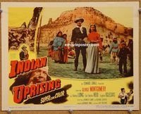 a491 INDIAN UPRISING movie lobby card '51 George Montgomery, western!