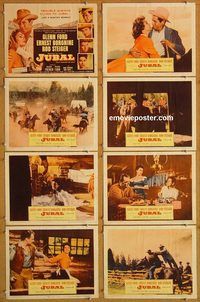 b054 JUBAL 8 movie lobby cards '56 Glenn Ford, Ernest Borgnine