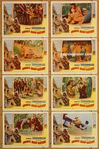 b055 JUNGLE MAN-EATERS 8 movie lobby cards '54 Weissmuller, Jungle Jim!