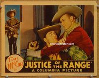 a496 JUSTICE OF THE RANGE movie lobby card '35 Tim McCoy close up!