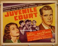 a298 JUVENILE COURT title lobby card '38 young sexy Rita Hayworth!
