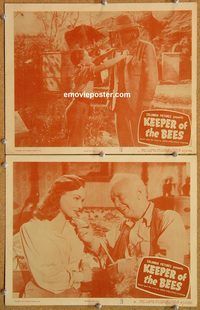 b414 KEEPER OF THE BEES 2 movie lobby cards '47 John Sturges
