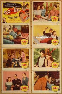b058 KISS & TELL 8 movie lobby cards '45 Shirley Temple, Courtland