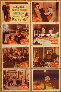 b060 KNOCK ON ANY DOOR 8 movie lobby cards '49 Humphrey Bogart, Derek