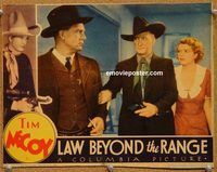 a500 LAW BEYOND THE RANGE movie lobby card '35 Tim McCoy western!