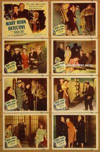 b089 MARY RYAN, DETECTIVE 8 movie lobby cards '50 Marsha Hunt, Litel