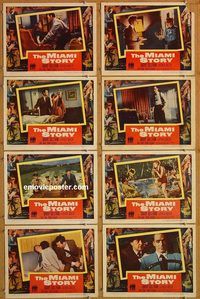 b094 MIAMI STORY 8 movie lobby cards '54 Florida Mob, Sullivan!