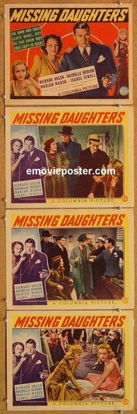 b302 MISSING DAUGHTERS 4 movie lobby cards '39 Richard Arlen, Hudson