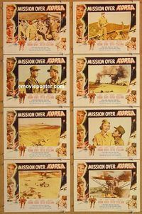 b099 MISSION OVER KOREA 8 movie lobby cards '53 John Hodiak, Derek