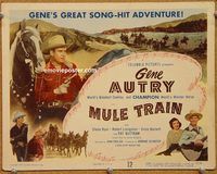 a321 MULE TRAIN title lobby card '50 action-lashed Gene Autry western!