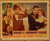 a519 MURDER IN GREENWICH VILLAGE movie lobby card '37 Richard Arlen