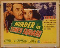 a323 MURDER IN TIMES SQUARE title lobby card '43 Edmund Lowe, Chapman