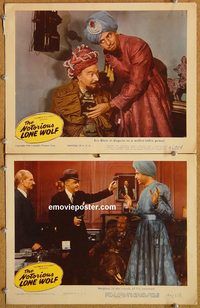 b428 NOTORIOUS LONE WOLF 2 movie lobby cards '46 Gerald Mohr, Carter