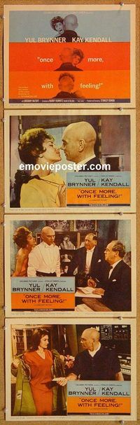 b303 ONCE MORE WITH FEELING 4 movie lobby cards '60 Yul Brynner