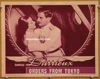 a526b ORDERS FROM TOKYO movie lobby card '40 Danielle Darrieux, war!
