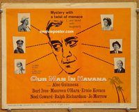 a332 OUR MAN IN HAVANA title lobby card '60 Alec Guinness, Burl Ives