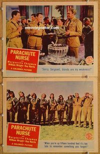 b433 PARACHUTE NURSE 2 movie lobby cards '42 Marguerite Chapman, Wright