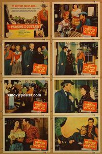 b116 PARSON & THE OUTLAW 8 movie lobby cards '57 Billy the Kid!