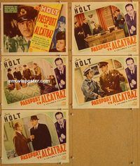 b278 PASSPORT TO ALCATRAZ 5 movie lobby cards '40 Jack Holt, Beery Jr.