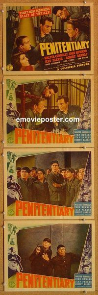 b306 PENITENTIARY 4 movie lobby cards '38 Walter Connolly, Howard
