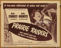 a341 PRAIRIE RAIDERS title lobby card '47 Charles Starrett, Smiley
