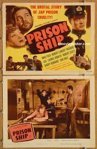 b434 PRISON SHIP 2 movie lobby cards '45 Nina Foch, Robert Lowery